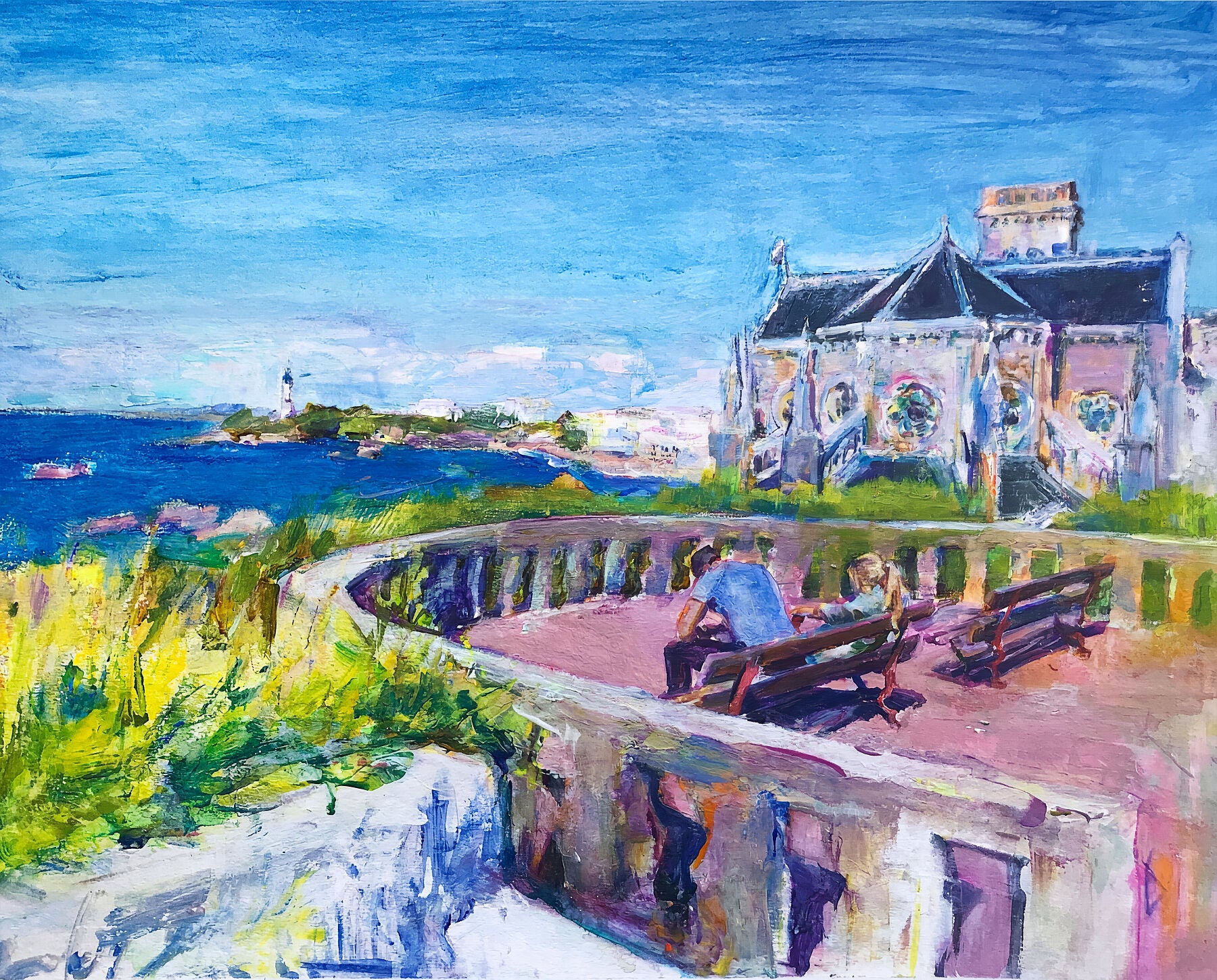 Painting of Biarritz by Anaïs Zhang
